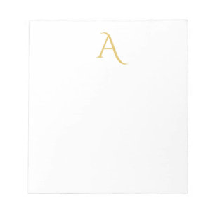 Gouden Kleur Monogram Eerste Letter Professioneel Notitieblok