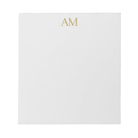 Gouden Kleur Monogram Initiaal Calligrafie Pro Notitieblok (Voorkant)