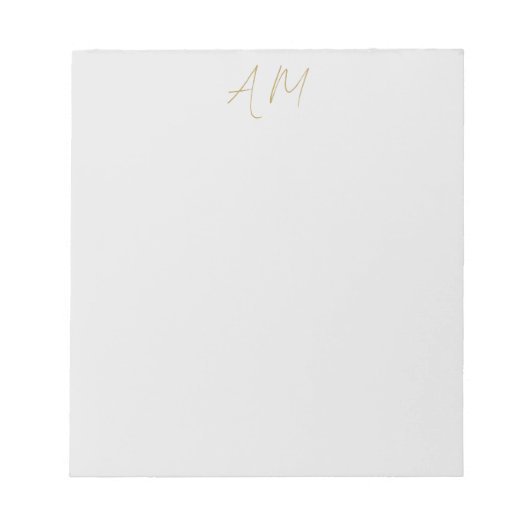 Gouden Kleur Monogram Initiaal Calligrafie Pro Notitieblok (Voorkant)