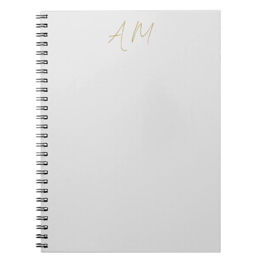 Gouden Kleur Monogram Initiaal Calligrafie Pro Notitieboek (Voorkant)