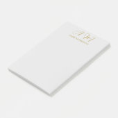 Gouden Kleur Monogram Initiaal Naam Kalligrafie Post-it® Notes (Schuin)