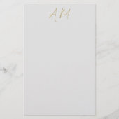 Gouden kleur Monogram Initialen Kalligrafie Pro Briefpapier (Voorkant)