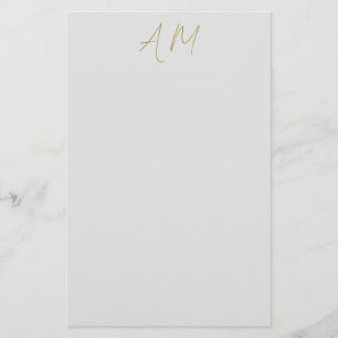 Gouden kleur Monogram Initialen Kalligrafie Pro Briefpapier