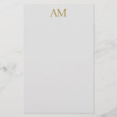 Gouden kleur Monogram Initialen Kalligrafie Pro Briefpapier (Voorkant)