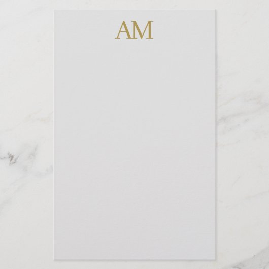 Gouden kleur Monogram Initialen Kalligrafie Pro Briefpapier (Voorkant)