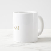 Gouden kleur Monogram Initialen Kalligrafie Pro Grote Koffiekop (Voorkant rechts)