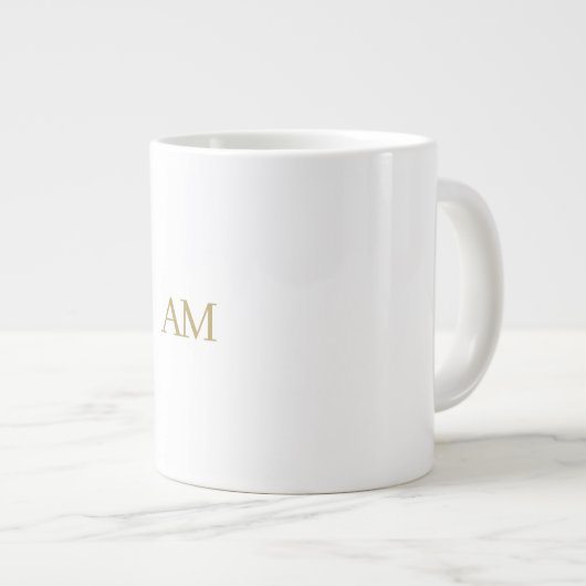Gouden kleur Monogram Initialen Kalligrafie Pro Grote Koffiekop (Voorkant rechts)