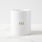 Gouden kleur Monogram Initialen Kalligrafie Pro Grote Koffiekop (Voorkant)