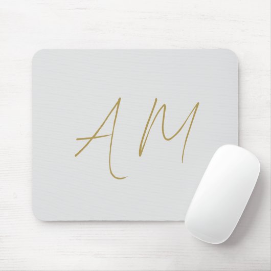 Gouden kleur Monogram Initialen Kalligrafie Pro Muismat (Met muis)