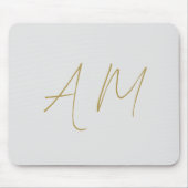 Gouden kleur Monogram Initialen Kalligrafie Pro Muismat (Voorkant)