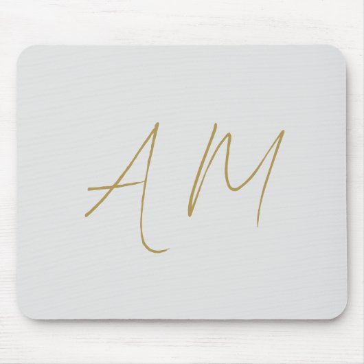 Gouden kleur Monogram Initialen Kalligrafie Pro Muismat (Voorkant)