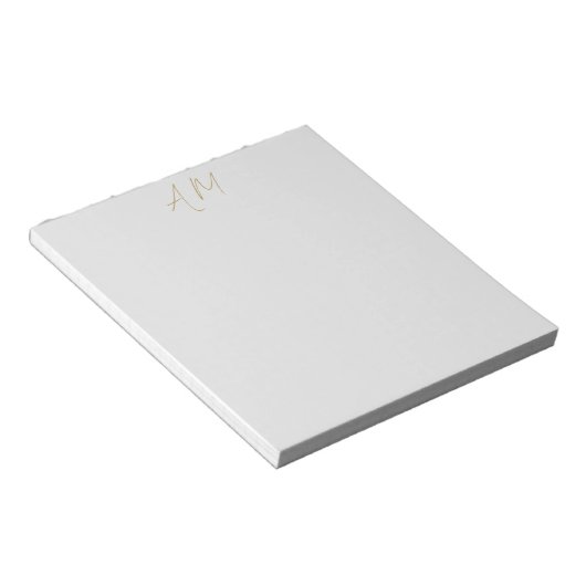 Gouden kleur Monogram Initialen Kalligrafie Pro Notitieblok (Schuin)