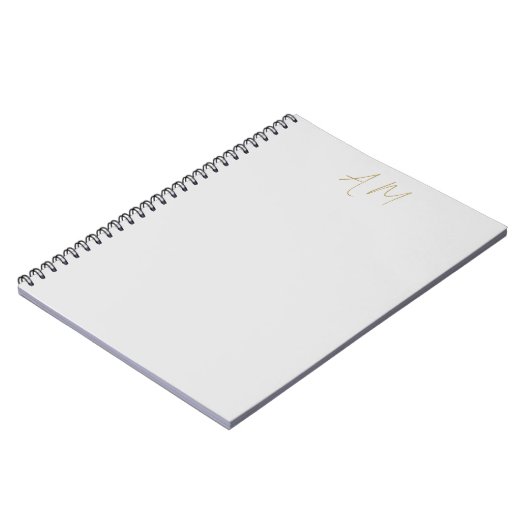 Gouden kleur Monogram Initialen Kalligrafie Pro Notitieboek (Linkerzijde)