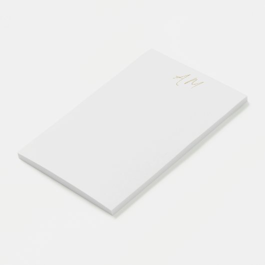 Gouden kleur Monogram Initialen Kalligrafie Pro Post-it® Notes (Schuin)