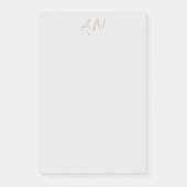 Gouden kleur Monogram Initialen Kalligrafie Pro Post-it® Notes (Voorkant)
