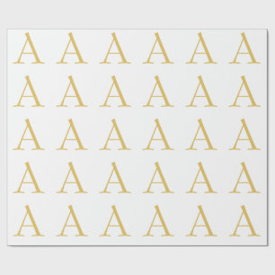 Gouden Kleur Monogram Professioneel Aangepast Cadeaupapier