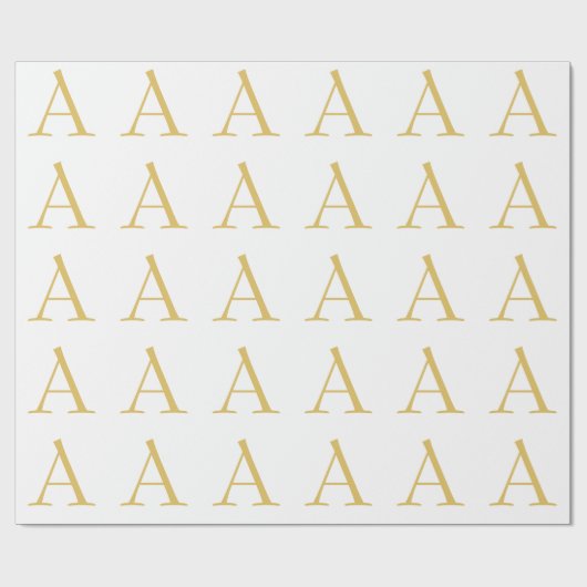 Gouden Kleur Monogram Professioneel Aangepast Cadeaupapier (Vlak)