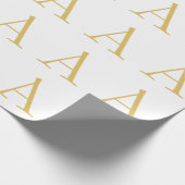 Gouden Kleur Monogram Professioneel Aangepast Cadeaupapier (Hoek)