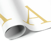 Gouden Kleur Monogram Professioneel Aangepast Cadeaupapier (Rol Hoek)