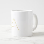 Gouden Kleur Monogram Professioneel Aangepast Grote Koffiekop (Voorkant rechts)