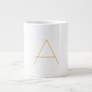 Gouden Kleur Monogram Professioneel Aangepast Grote Koffiekop