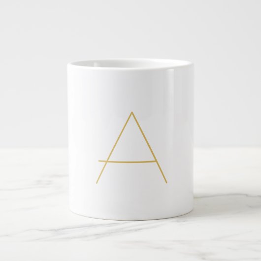 Gouden Kleur Monogram Professioneel Aangepast Grote Koffiekop (Voorkant)