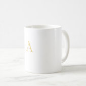 Gouden Kleur Monogram Professioneel Aangepast Koffiemok (Voorkant rechts)