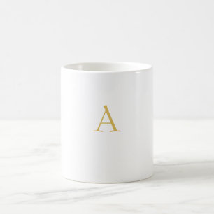 Gouden Kleur Monogram Professioneel Aangepast Koffiemok