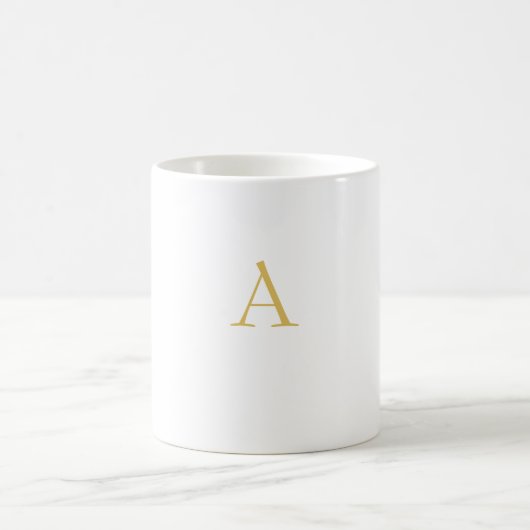 Gouden Kleur Monogram Professioneel Aangepast Koffiemok (Center)