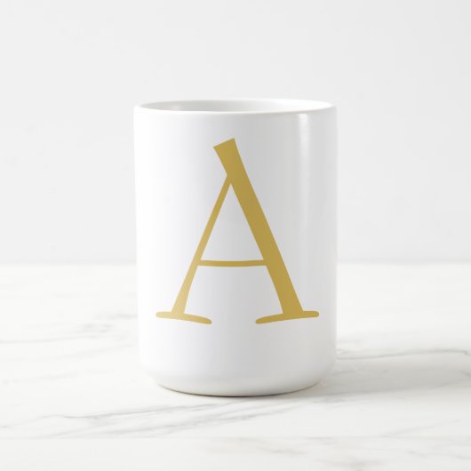 Gouden Kleur Monogram Professioneel Aangepast Koffiemok (Center)