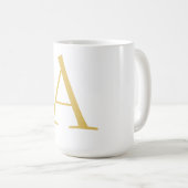 Gouden Kleur Monogram Professioneel Aangepast Koffiemok (Voorkant rechts)