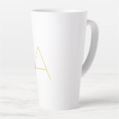 Gouden Kleur Monogram Professioneel Aangepast Latte Mok (Rechterhoek)
