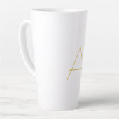 Gouden Kleur Monogram Professioneel Aangepast Latte Mok (Linkerhoek)