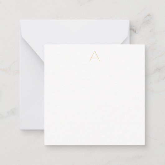 Gouden Kleur Monogram Professioneel Aangepast Notitiekaartje (Voorkant)