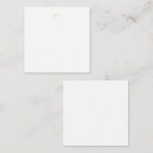 Gouden Kleur Monogram Professioneel Aangepast Notitiekaartje (Voorkant / Achterkant)