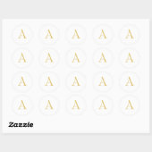 Gouden Kleur Monogram Professioneel Aangepast Ronde Sticker (Vel)
