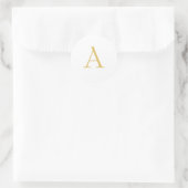 Gouden Kleur Monogram Professioneel Aangepast Ronde Sticker (Tas)