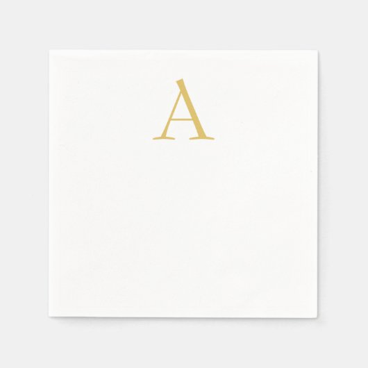 Gouden Kleur Monogram Professioneel Aangepast Servet (Voorkant)