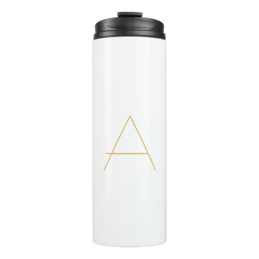 Gouden Kleur Monogram Professioneel Aangepast Thermosbeker (Voorkant)