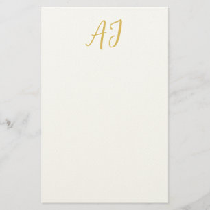 Gouden Kleur Monogram Professioneel Klassiek Initi Briefpapier