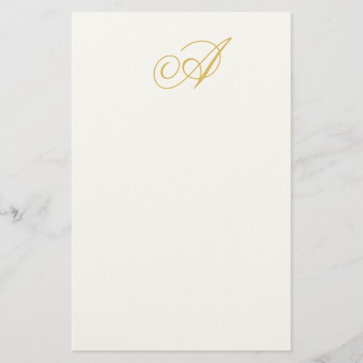 Gouden Kleur Monogram Professioneel Klassiek Initi Briefpapier (Voorkant)