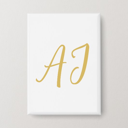 Gouden Kleur Monogram Professioneel Klassiek Initi Button (Voorkant)