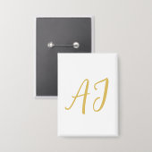 Gouden Kleur Monogram Professioneel Klassiek Initi Button (Voorkant / Achterkant)