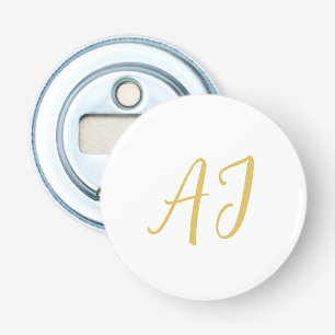 Gouden Kleur Monogram Professioneel Klassiek Initi Button Flesopener