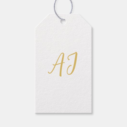 Gouden Kleur Monogram Professioneel Klassiek Initi Cadeaulabel (Voorkant)