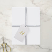 Gouden Kleur Monogram Professioneel Klassiek Initi Cadeaulabel (Met Touw)