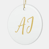 Gouden Kleur Monogram Professioneel Klassiek Initi Keramisch Ornament (Links)