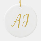 Gouden Kleur Monogram Professioneel Klassiek Initi Keramisch Ornament (Achterkant)