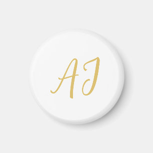 Gouden Kleur Monogram Professioneel Klassiek Initi Magneet