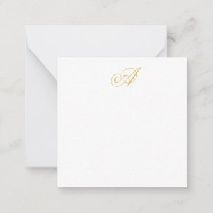 Gouden Kleur Monogram Professioneel Klassiek Initi Notitiekaartje